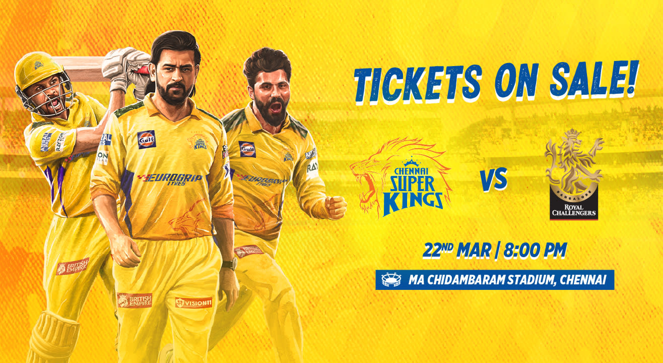 IPL 2024 Tickets for the CSK vs. RCB March 22 are on sale...