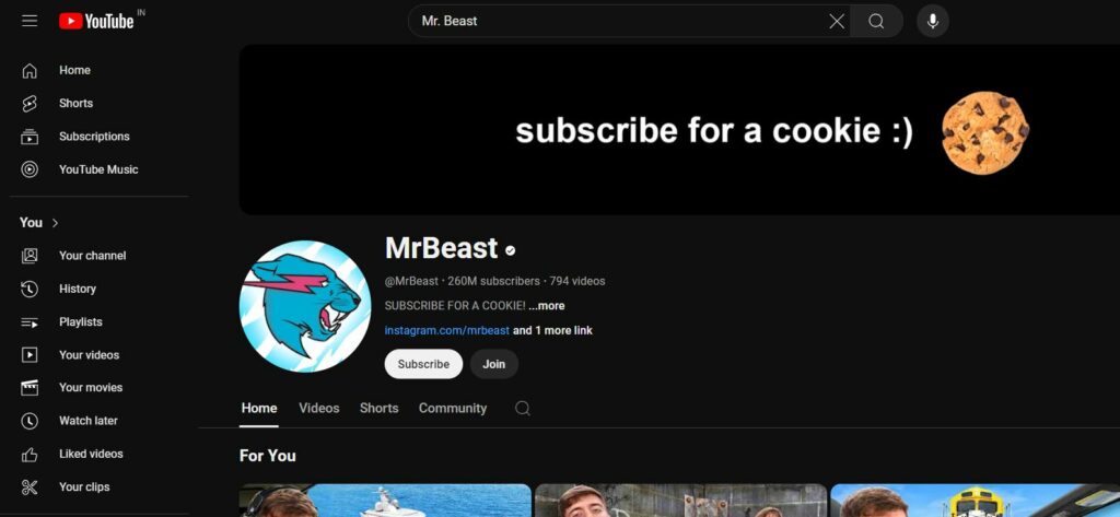 MrBeast - Youtubers With Most Subscribers